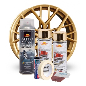 Kit complet reparatie si vopsire jante culoare Auriu Metalic, V2 - Img 2