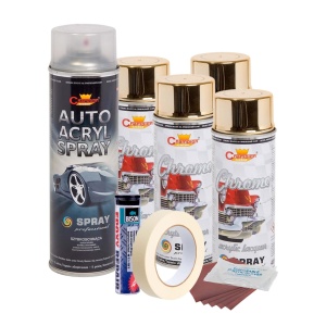 Kit complet reparatie si vopsire jante culoare Auriu Metalic, V4 - Img 1