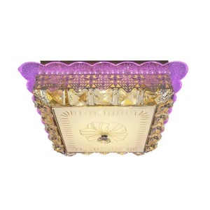 Lustra LED cu cristal ANAIDA RGB 20W, lumina Calda, 3000K, Auriu - Img 1