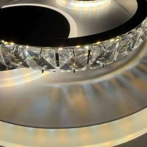 Lustra LED cu cristal ARIELLA 30W, Rotunda, lumina Rece/Calda/Neutra, Negru - Img 2