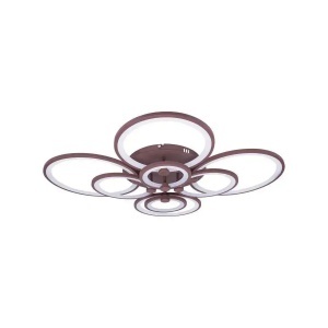 Lustra LED cu telecomanda ALANI 200W, 8 Cercuri, lumina Rece/Calda/Neutra, Dimabila, Maro - Img 3