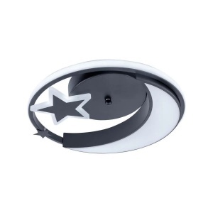 Lustra LED cu telecomanda ALYONA 44W, Luna si Stea, lumina Rece/Calda/Neutra, Dimabila, Negru - Img 3