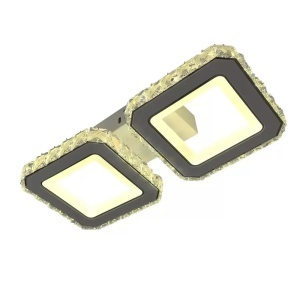 Lustra LED cu telecomanda si cristal QUADRIS 24W, 2 Patrate, lumina Rece/Calda/Neutra, Dimabila, Alb - Img 3