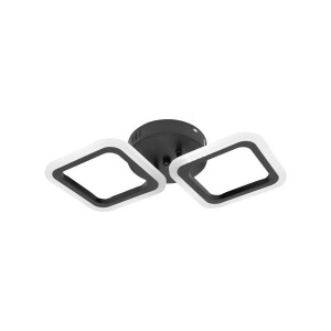 Lustra LED PULSARIS 22W, 2 Patrate, lumina Rece/Calda/Neutra, Negru - Img 3