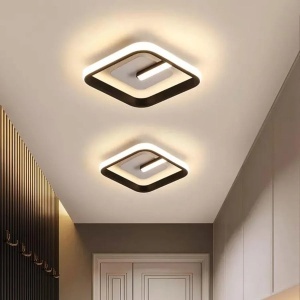 Lustra LED VICTORIA 19W, Patrata, lumina Rece/Calda/Neutra, Negru Alb - Img 2