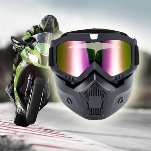 Masca de Protectie cu Ochelari Detasabili, cu destinatie Moto, ATV, SSV, QUAD - Img 1