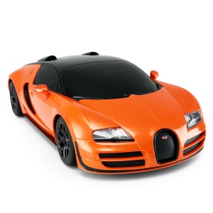 MASINA CU TELECOMANDA BUGATTI GRAND SPORT VITESSE PORTOCALIU CU SCARA 1 LA 24 - Img 1