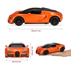 MASINA CU TELECOMANDA BUGATTI GRAND SPORT VITESSE PORTOCALIU CU SCARA 1 LA 24 - Img 3