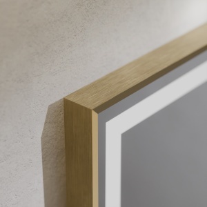 Oglinda LED Rectangulara, 60x80cm, Verite Royale Gold MotionGlow Marcello, Sistem Dezaburire, Ceas & Termometru, Dimabila - Img 3