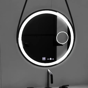Oglinda LED Rotunda, 60cm, Micah Senzor MotionGlow Marcello, Sistem Dezaburire, Ceas & Termometru, Lupa Cosmetica, Dimabila - Img 1