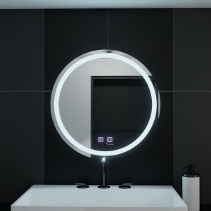 Oglinda LED Rotunda, 60cm, Sfera Touch, Sistem Dezaburire, Dimabila - Img 1