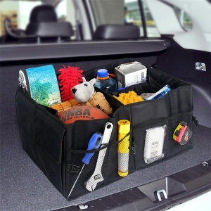 Organizator portbagaj auto cu 9 buzunare, 55 x 38 x 26cm, culoare neagra - Img 1