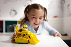 PATRULA CATELUSILOR SET VEHICUL DE BAZA BULDOZER SI FIGURINA RUBBLE - Img 3