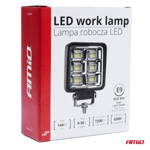 Proiector LED pentru Off-Road, ATV, SSV, putere 144W, culoare 6500K, tensiune 9-36V, dimensiuni 110 x 110 x 35 mm - Img 4