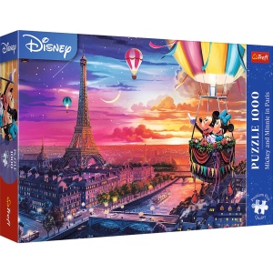 PUZZLE TREFL 1000 PREMIUM PLUS DISNEY MICKEY SI MINNIE IN PARIS - Img 1