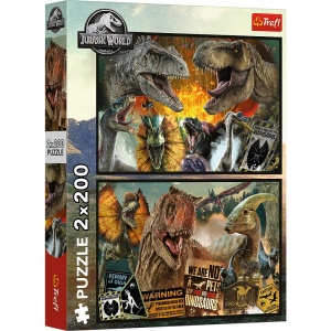 PUZZLE TREFL 2X200 JURRASIC WORLD LUME PREISTORICA - Img 1