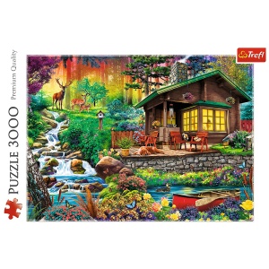 PUZZLE TREFL 3000 CABANA DIN PADURE - Img 3