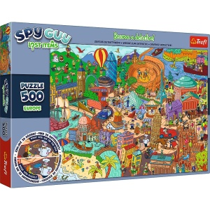 PUZZLE TREFL 500 SPY GUY OBIECTE PIERDUTE IN EUROPA - Img 1