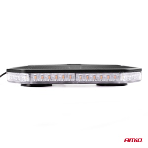 Rampa luminoasa girofar, culoare Orange, alimentare 12/24V, 48 LED-uri, protectie IP56, montaj cu magnet - Img 1