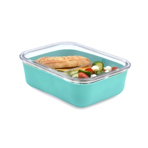 RECIPIENT STICLA 740 ML CU HUSA ANTIDERAPANTA SILICON MELII BLUE - Img 3