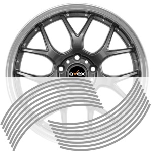 Set 16 inele din autocolant pentru jante culoare Argintiu Lucios - Img 1