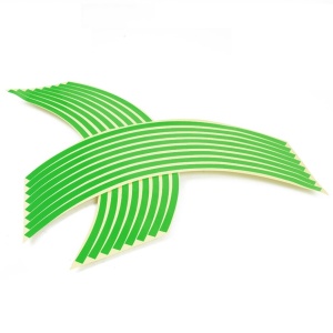 Set 16 inele din autocolant pentru jante culoare Verde Lucios - Img 2