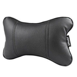 Set 2 perne pentru tetiere auto, marca AMIO, pentru sustinere gat din piele ecologica, culoare NEGRU - Img 2
