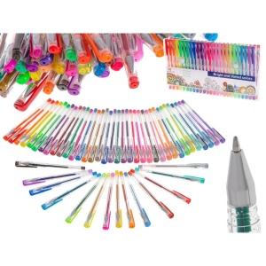 Set 50 piese, Pixuri cu gel multicolor cu sclipici (glitter) - Img 1
