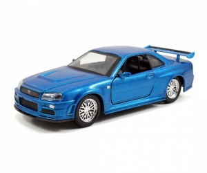 SET MASINUTE METALICE FAST & FURIOUS BRIAN&#39;S NISSAN SKYLINE GT-R(BNR34) SCARA 1 LA 32 - Img 2
