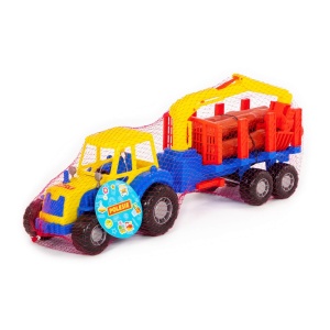 Tractor cu remorca lemne, 46,6x13,4x20 cm, Polesie - Img 2