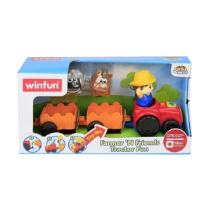 WINFUN TRACTORAS CU REMORCA SI FIGURINA FERMIER - Img 1