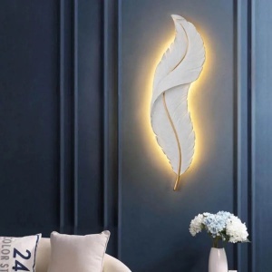 Aplica LED Esther, forma Pana, 36W, 87cm Alb/Auriu - Img 3