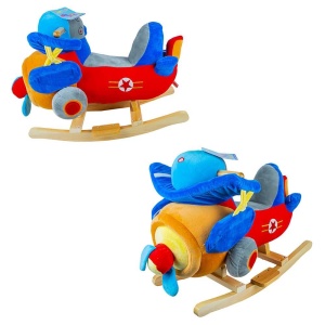 Balansoar pentru bebelusi, Avion, lemn + plus, 60x34x45 cm - Img 2