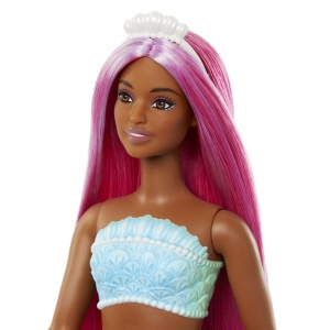 BARBIE DREAMTROPIA PAPUSA SIRENA CU PAR MAGENTA SI COADA PORTOCALIE - Img 4