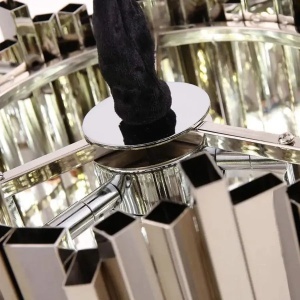 Candelabru Cristal BLOIS Nobile 5xE14, Diametru 40cm, Argintiu, Inaltime Reglabila - Img 2