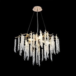 Candelabru Cristal Judson 6x E14 Auriu - Img 2