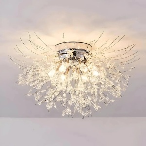 Candelabru Cristal RONDO Vivace, 6x G9, Diametru 49cm, Argintiu Lucios - Img 2