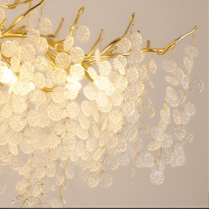 Candelabru Cristal WALTZ Serenade, 8xG9, Auriu, 60cm, Inaltime Reglabila - Img 2