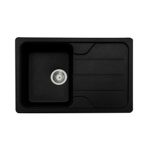 Chiuvetă din compozit de granit pentru bucătărie Negru metalic ELEFANT PREMIUM 7850 VERONA 775 x 495 mm - Img 1
