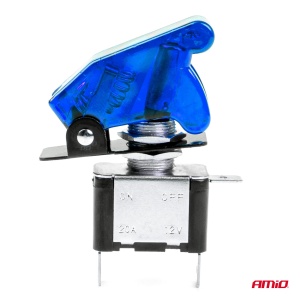 Comutator iluminat (intrerupator) cu protectie, destinatie auto, moto, ATV, SSV, Off-Road, model "TOP GUN", tensiune 12V - 24V, culoare Albastra - Img 3