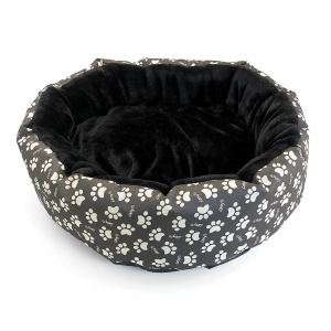 Culcus moale cu perna, pentru caine/pisica, culoare negru, impermeabil, baza antiderapanta, 50 cm - Img 1