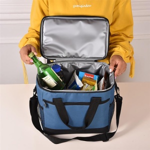 Geanta termoizolanta pentru picnic sau plaja, capacitate 16l, culoare Albastra - Img 2