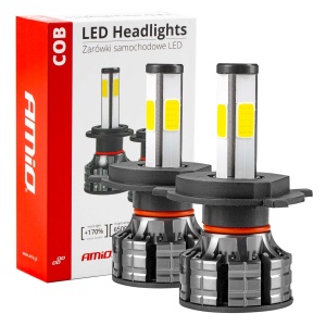 Instalatie LED COB 2Side AMiO, compatibil H4, destinat competitiilor auto sau off-road - Img 1