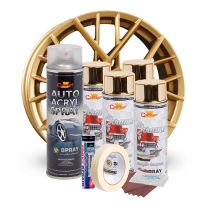 Kit complet reparatie si vopsire jante culoare Auriu Metalic, V4 - Img 2