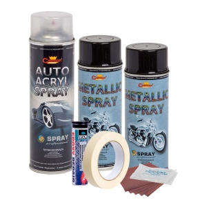 Kit complet reparatie si vopsire jante culoare Negru Metalizat, V2 - Img 1