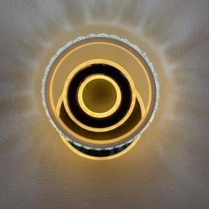 Lustra LED Cristal, Inara, 40W, Lumina Rece/Calda/Neutra, Negru - Img 2