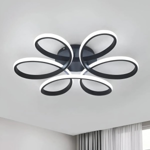 Lustra LED cu telecomanda HELIX 108W, lumina Rece/Calda/Neutra, Dimabila, Negru - Img 1