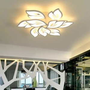 Lustra LED cu telecomanda LILY 117W, 9 Elemente, lumina Rece/Calda/Neutra, Dimabila, Alb - Img 1