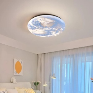 Lustra LED EARTH 32W, Diametru 35cm, lumina Rece/Calda/Neutra, Albastru - Img 2