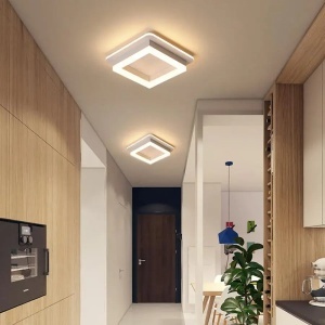Lustra LED MODERNA 29W, Diametru 22cm, Patrata, lumina Rece/Calda/Neutra, Alb - Img 1